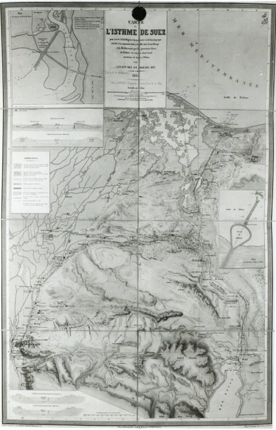 Preparatory Map of the Suez Canal, 1855 by French School